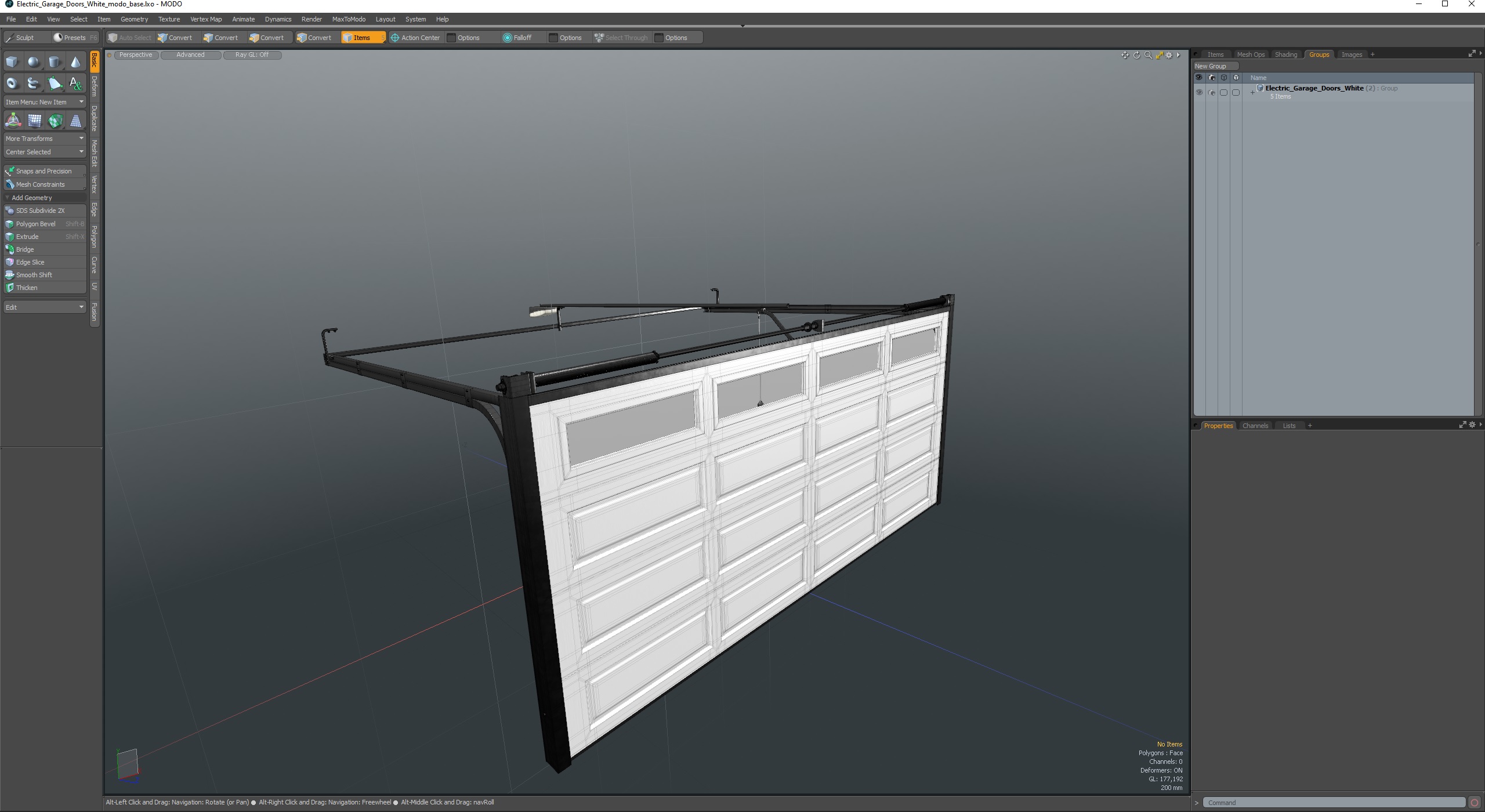 Electric Garage Doors White 3D