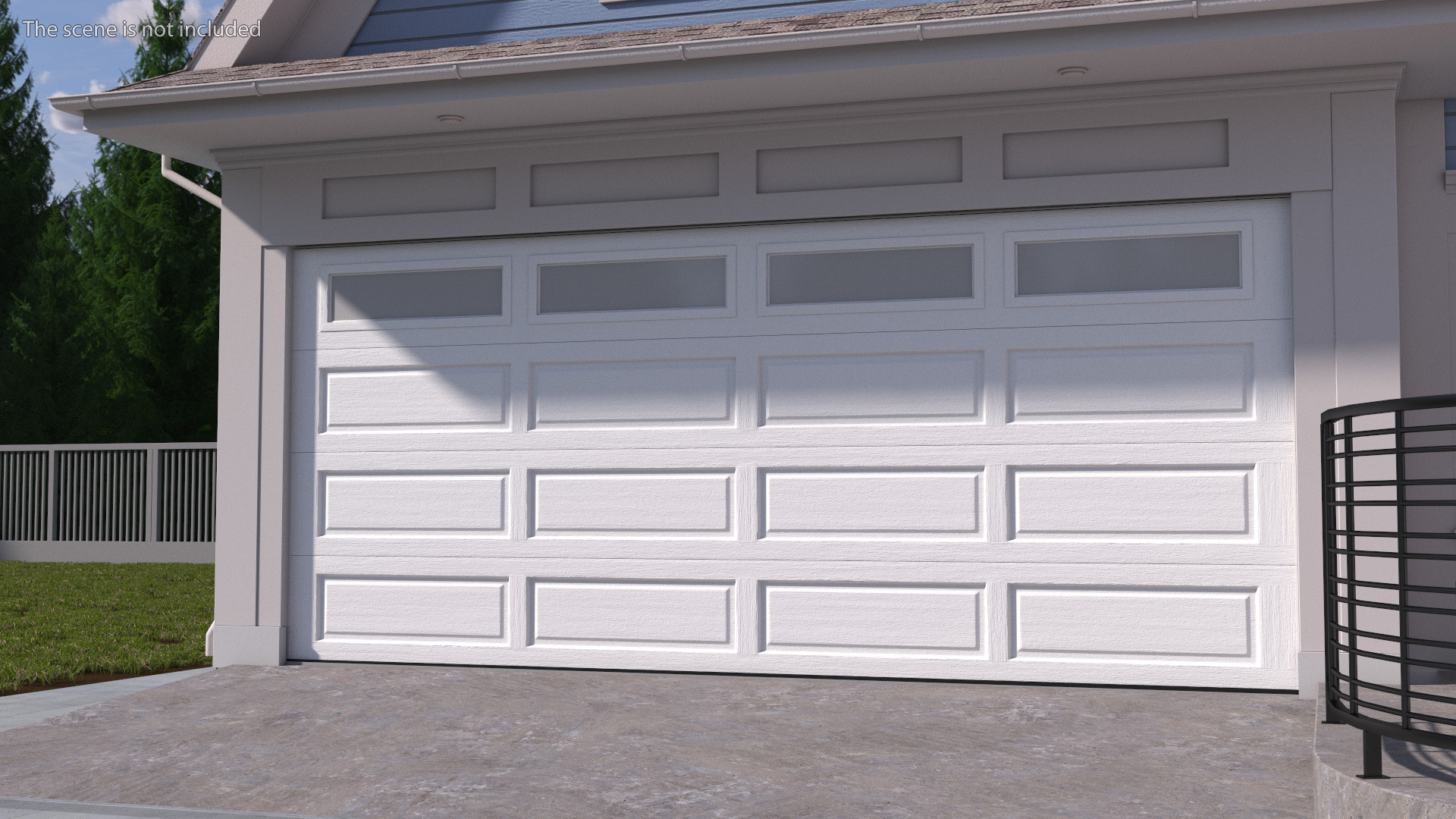 Electric Garage Doors White 3D