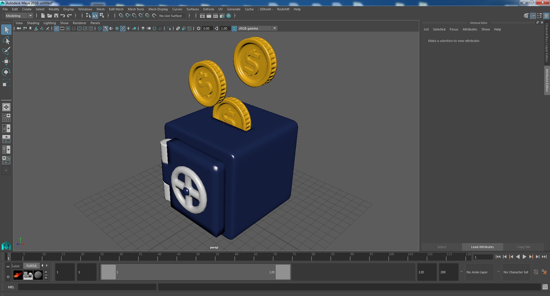 Safe Box Stylized Icon 3D