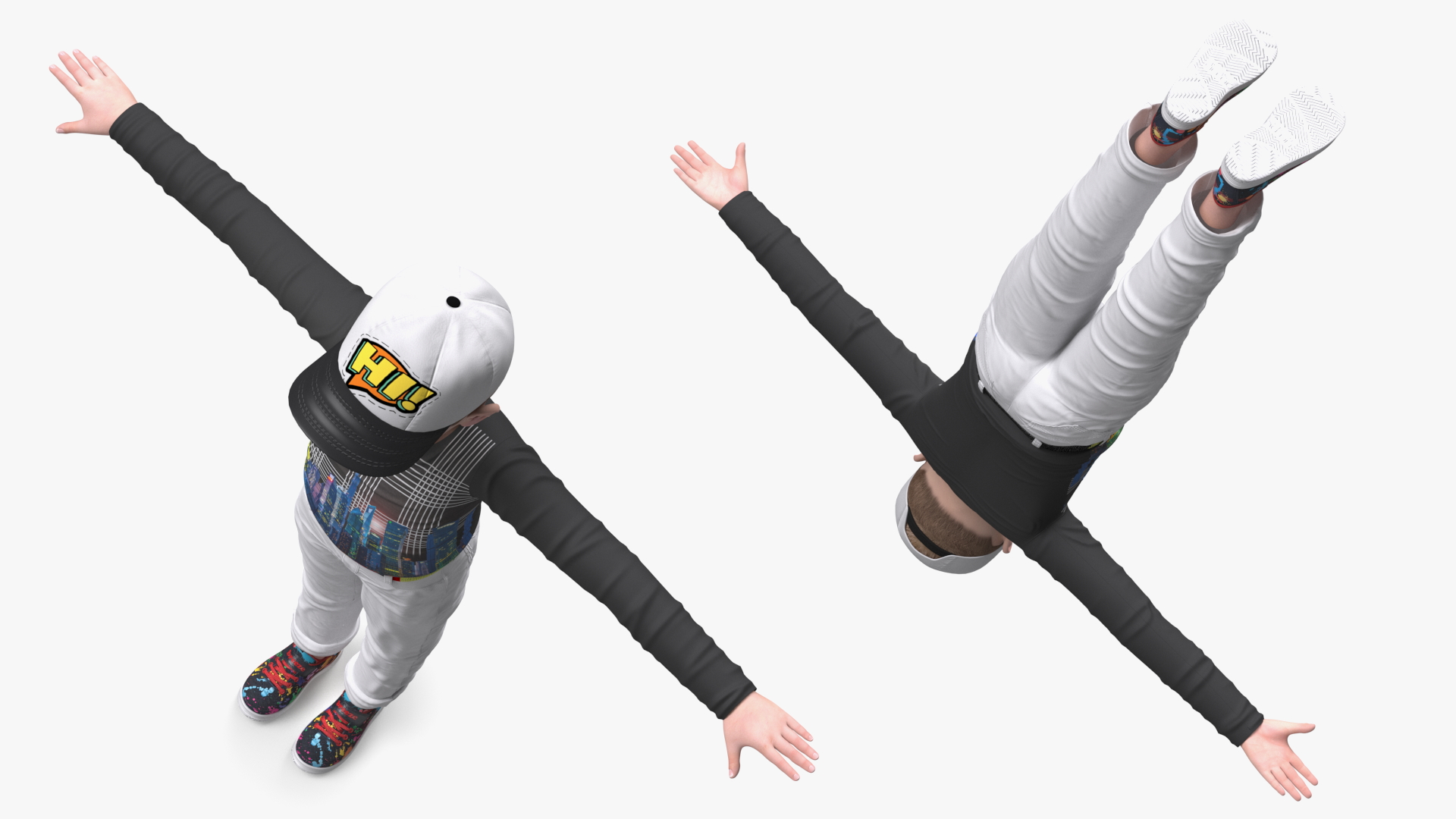 Child Boy Street Style T-Pose 3D model