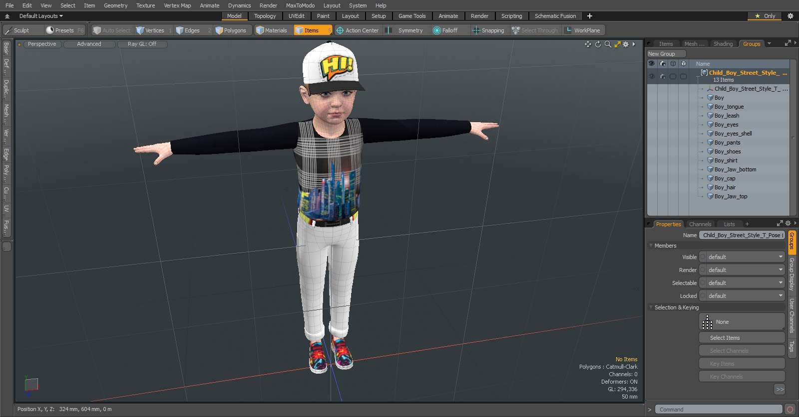 Child Boy Street Style T-Pose 3D model