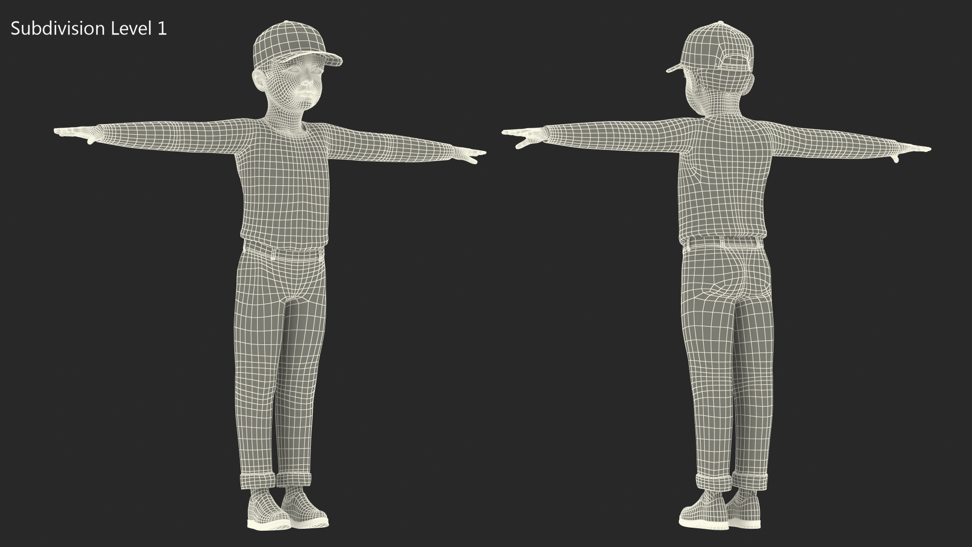 Child Boy Street Style T-Pose 3D model