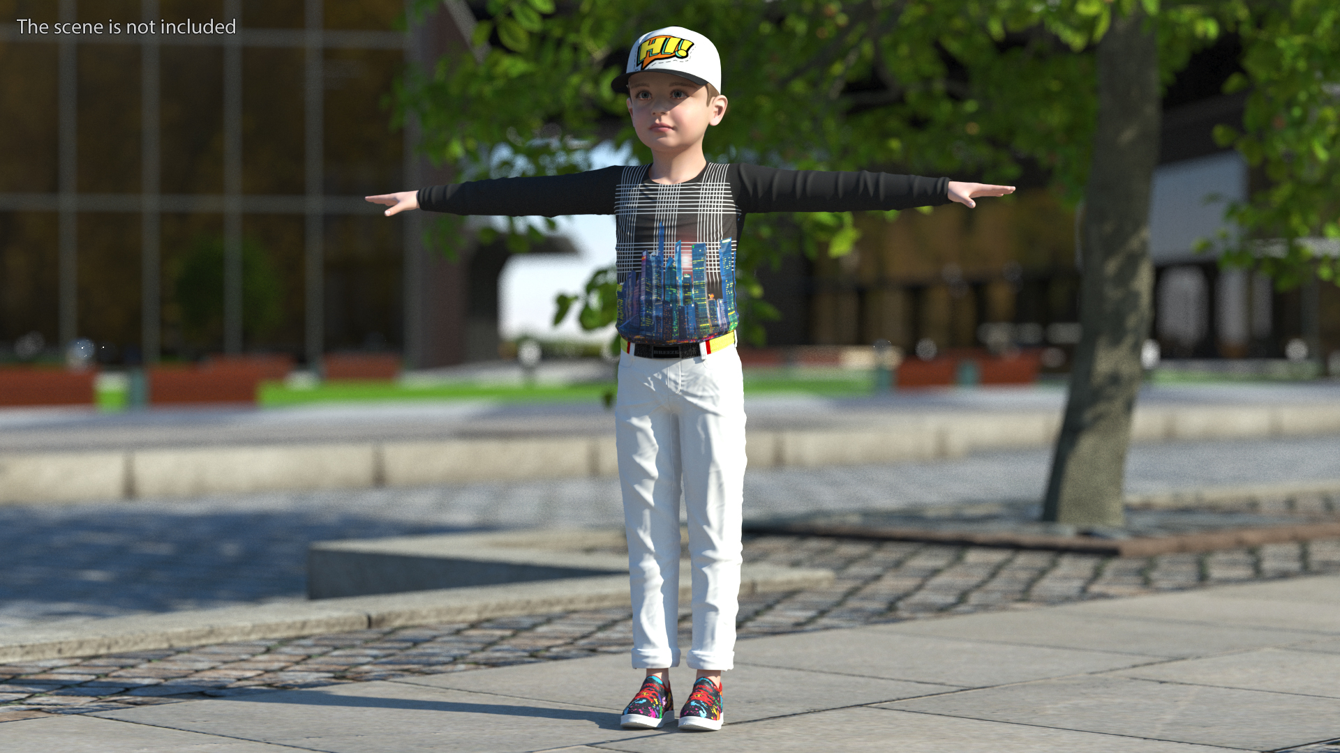 Child Boy Street Style T-Pose 3D model