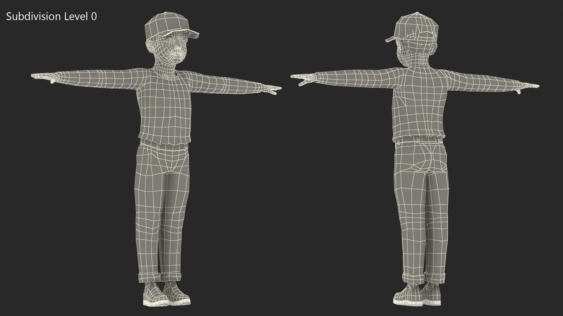 Child Boy Street Style T-Pose 3D model