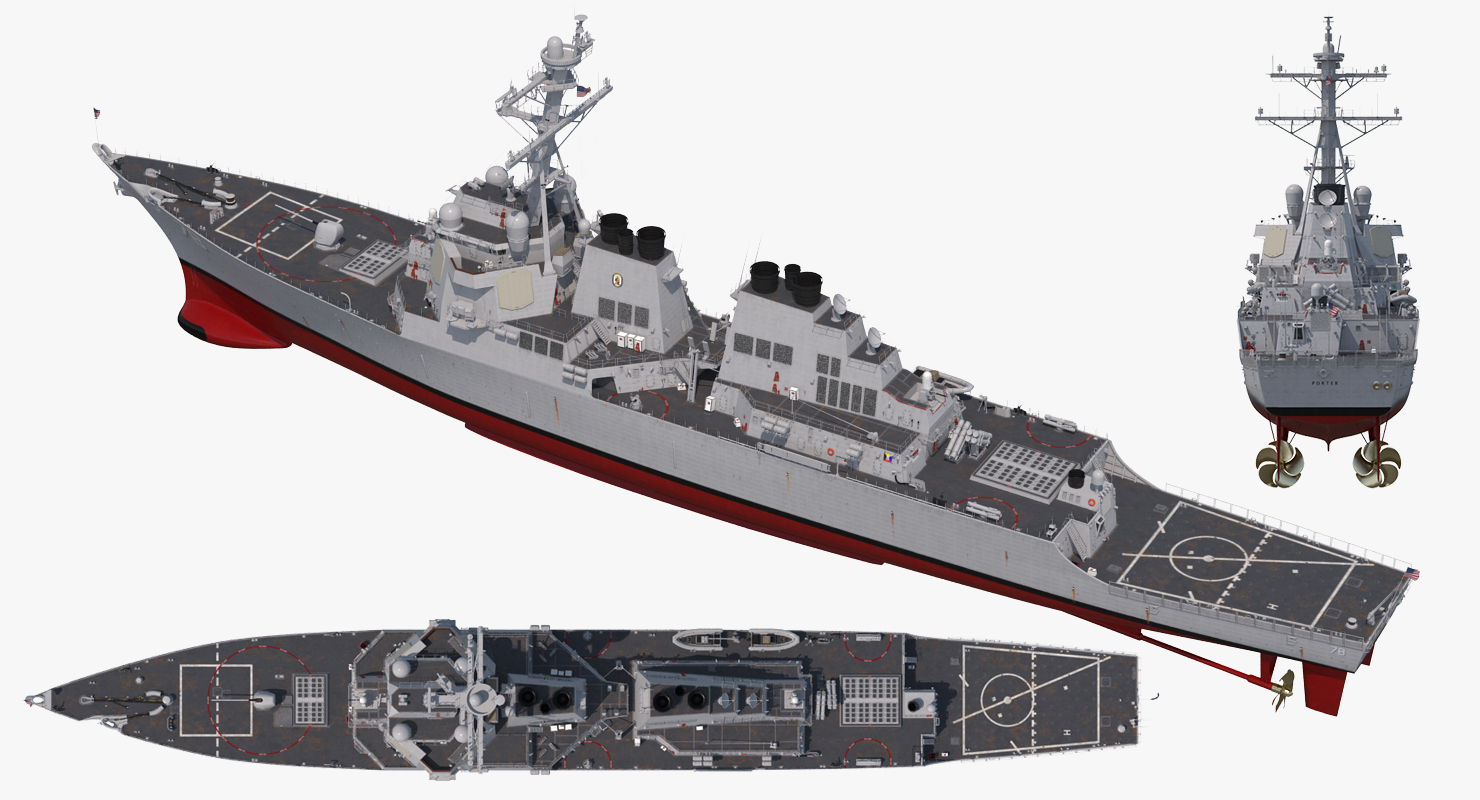 Arleigh Burke Destroyer Porter DDG 78 3D