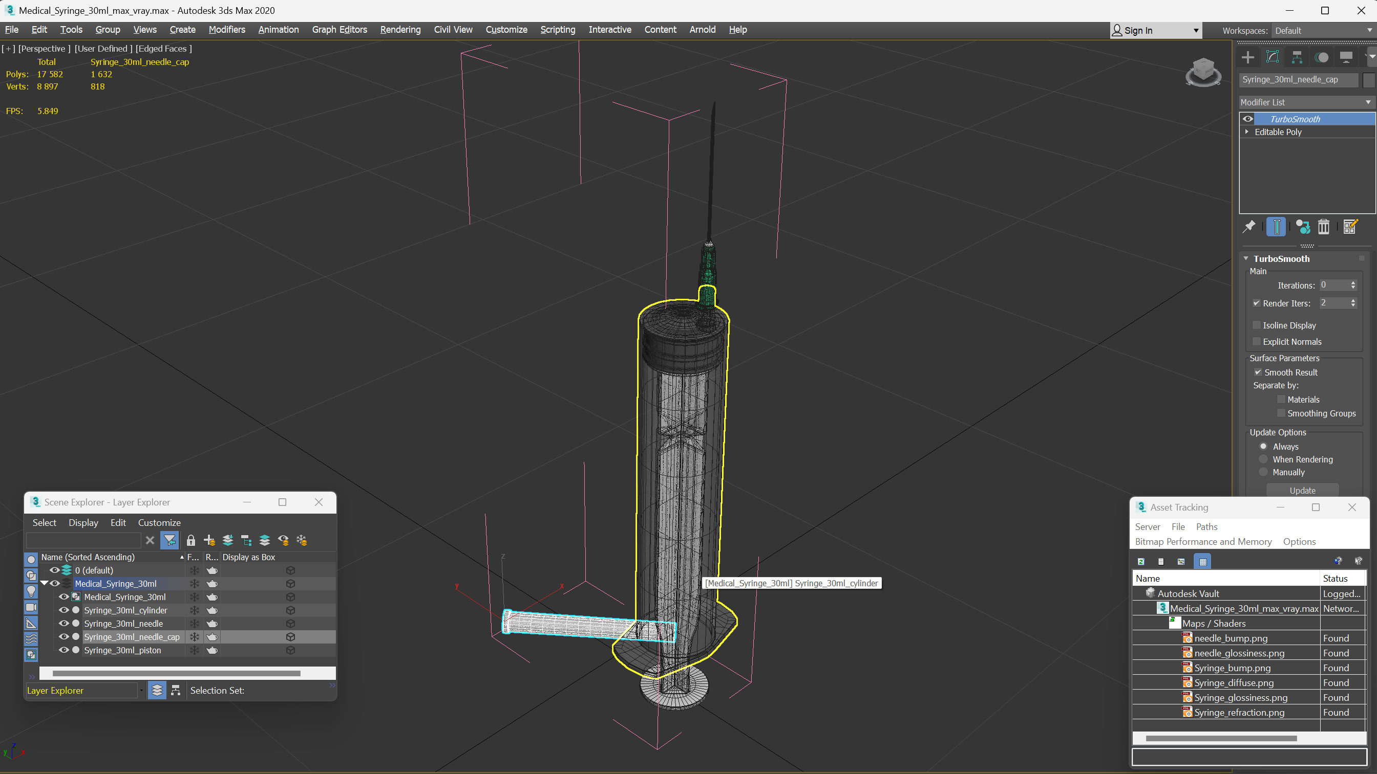 3D model Medical Syringe 30ml