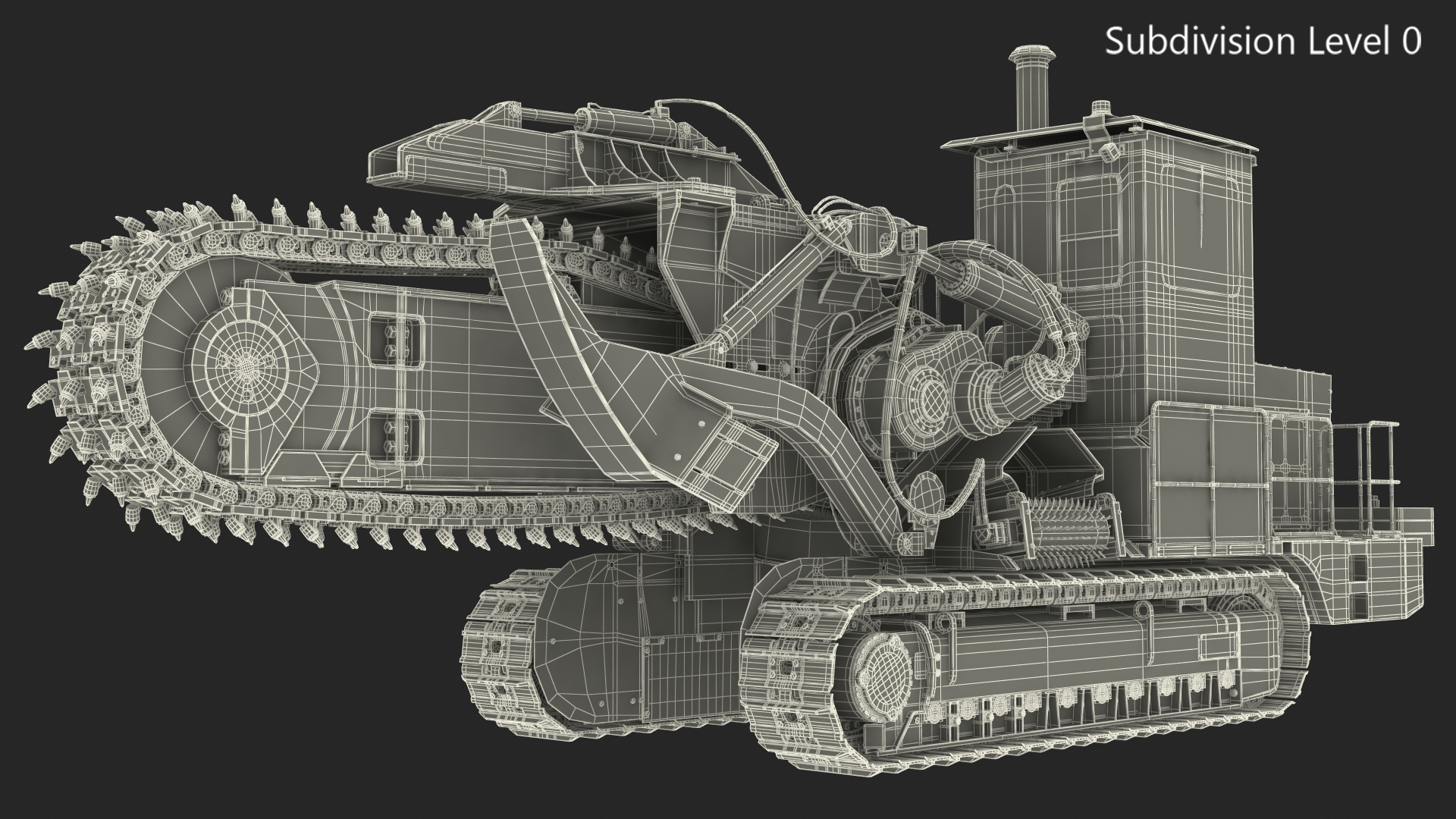 Chainsaw Trencher Tesmec 1475 XL EVO Dirty Rigged 3D model