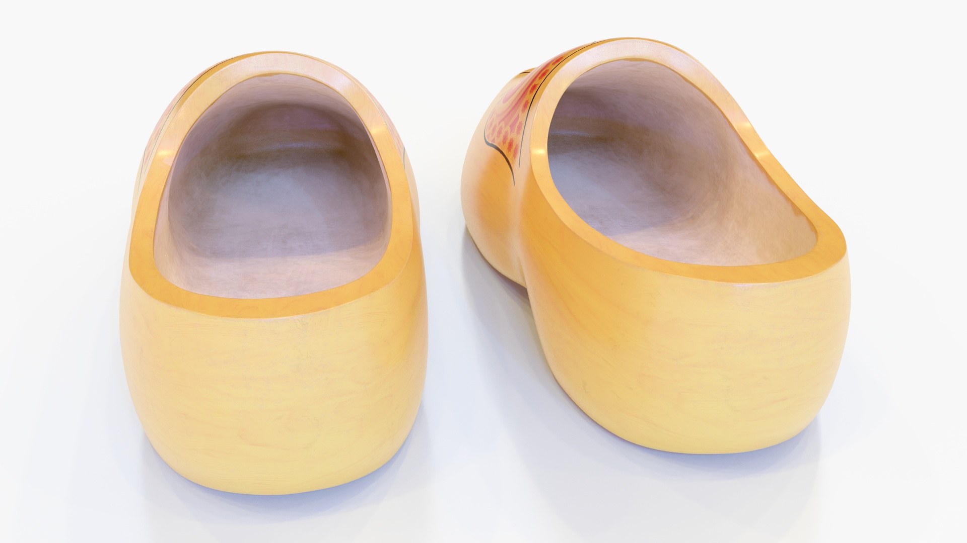 3D model Dutch Wooden Clogs Yellow