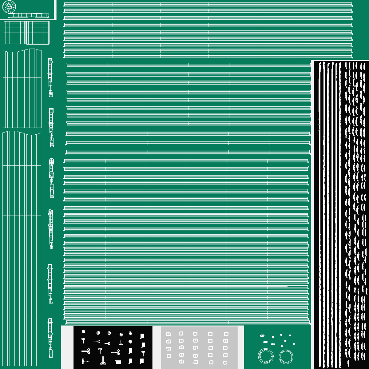 3D Mesh Fence With Barber Wire Green model