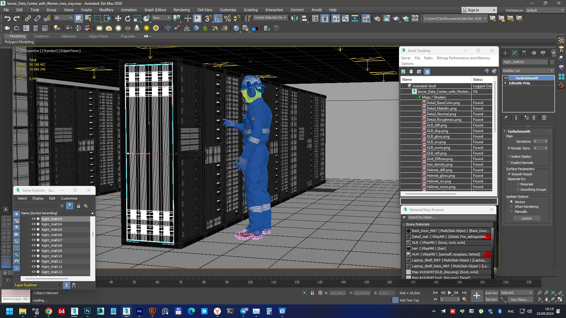 3D model Server Data Center with Worker