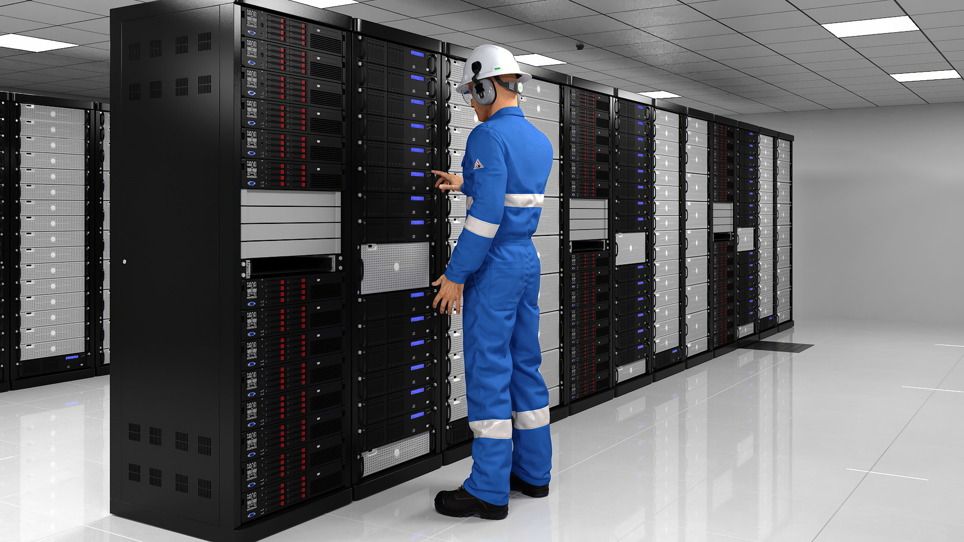 3D model Server Data Center with Worker