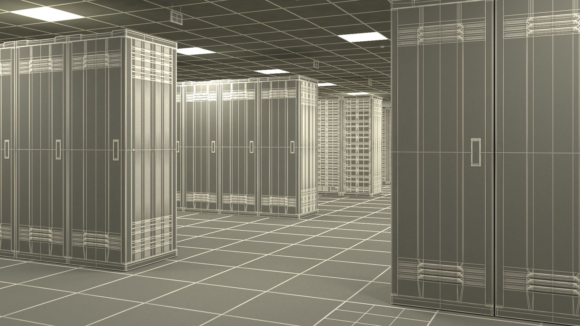 3D model Server Data Center with Worker