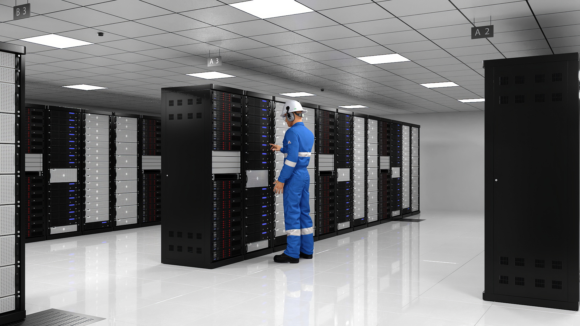 3D model Server Data Center with Worker