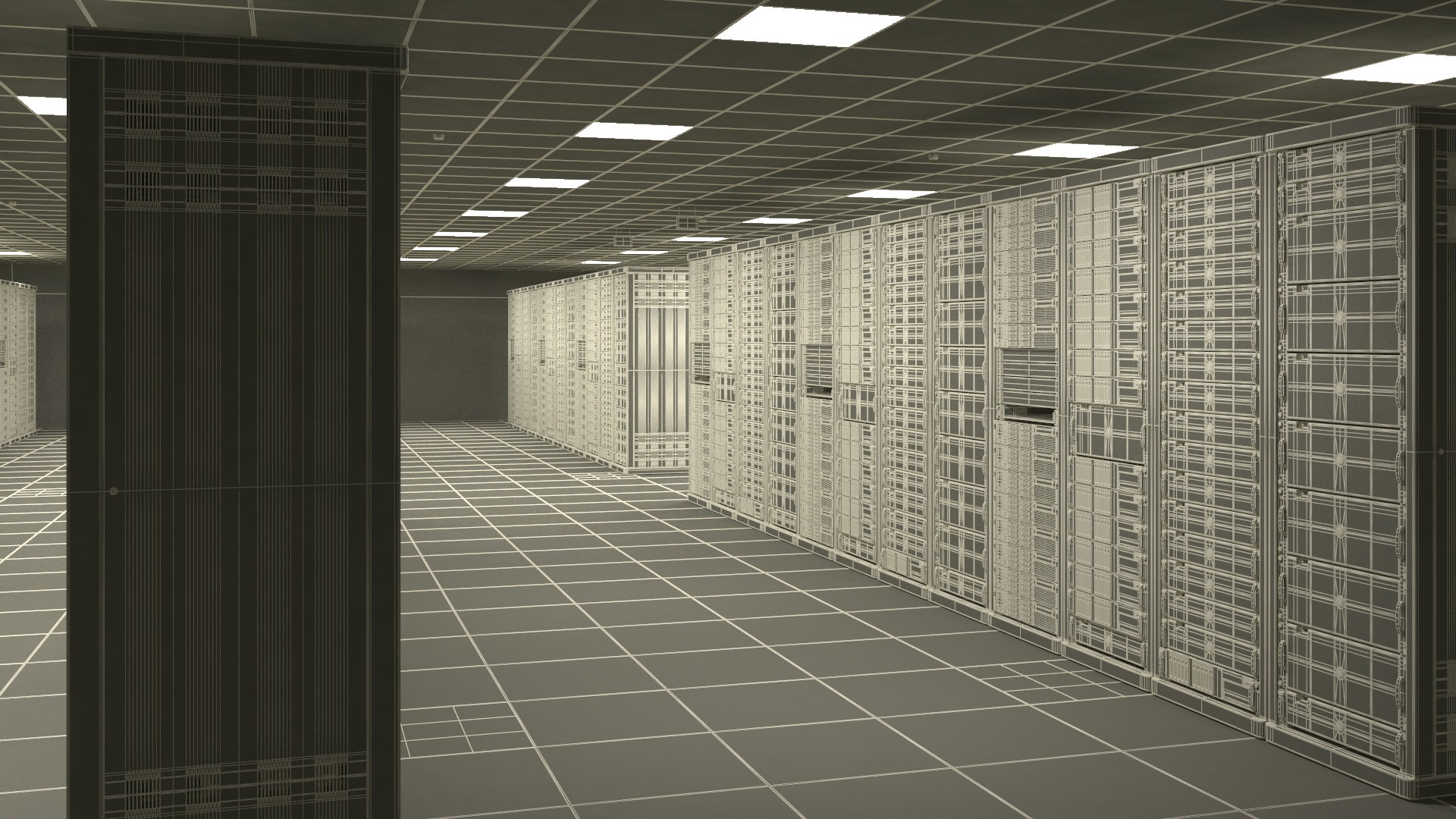 3D model Server Data Center with Worker