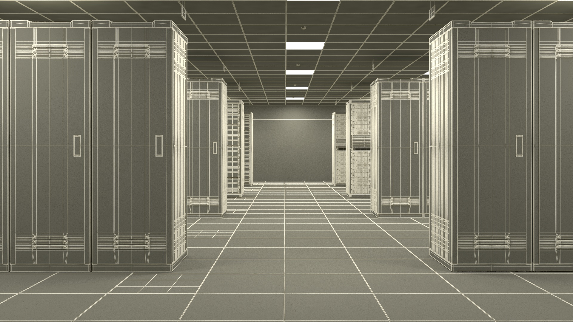 3D model Server Data Center with Worker