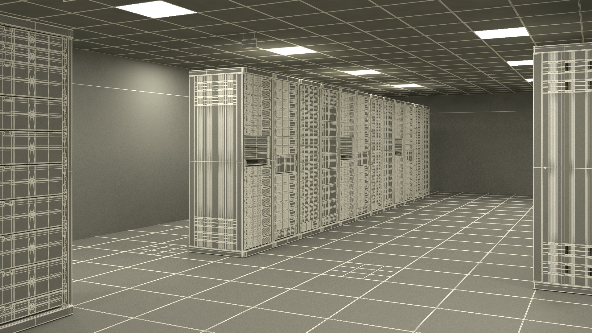 3D model Server Data Center with Worker