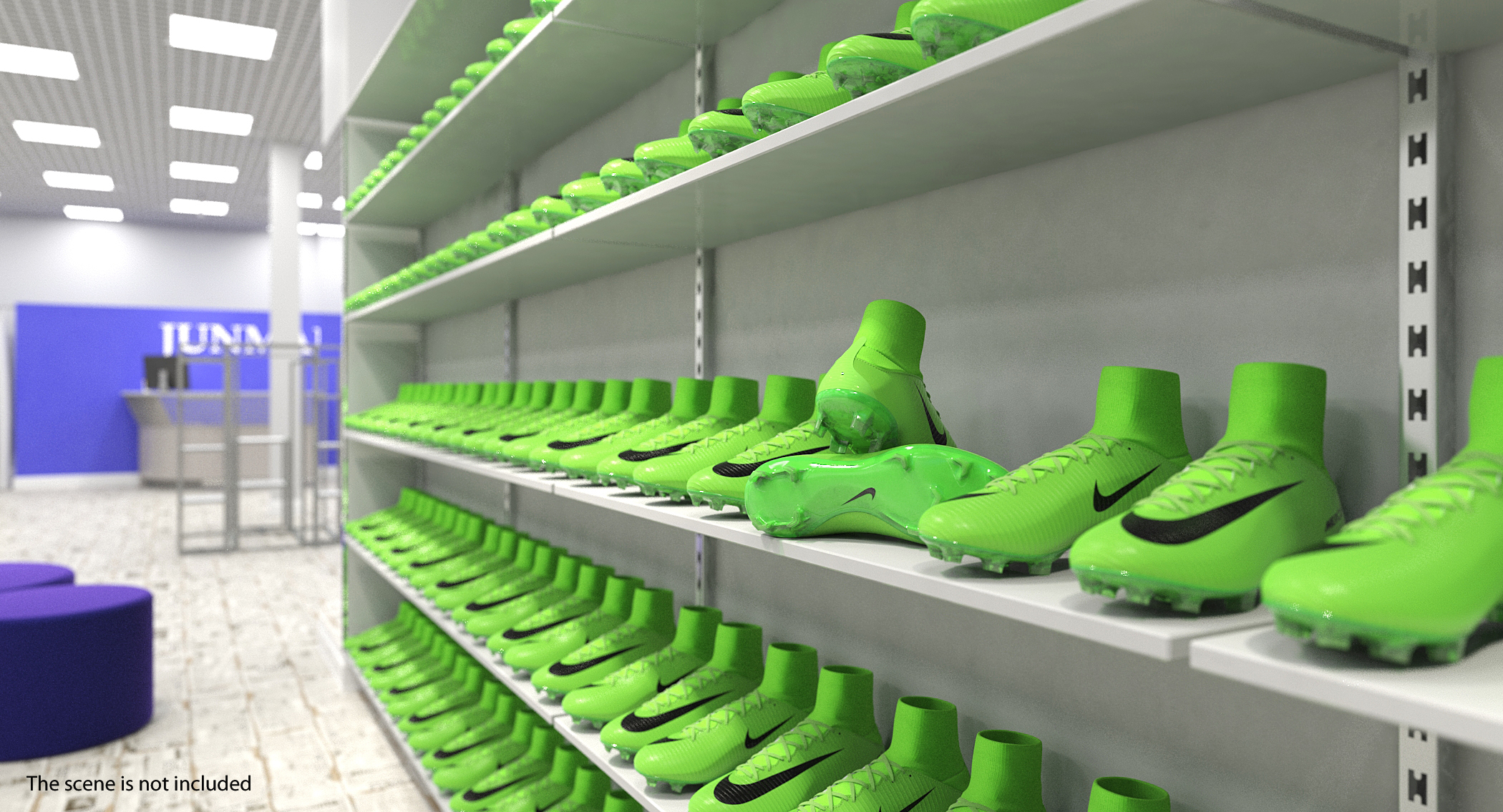 3D Green Football Cleats Nike Mercurial Veloce model