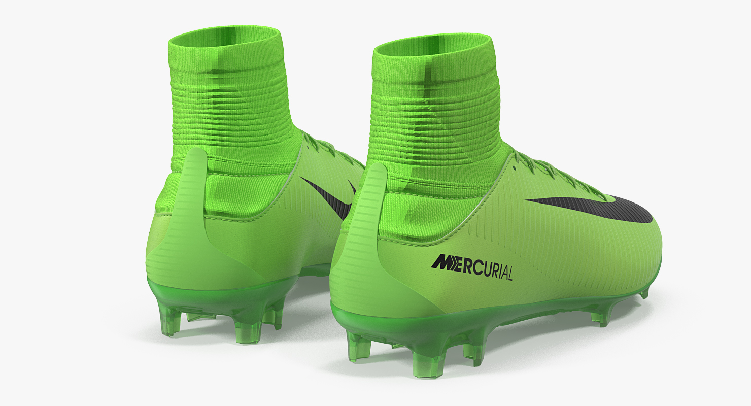 3D Green Football Cleats Nike Mercurial Veloce model