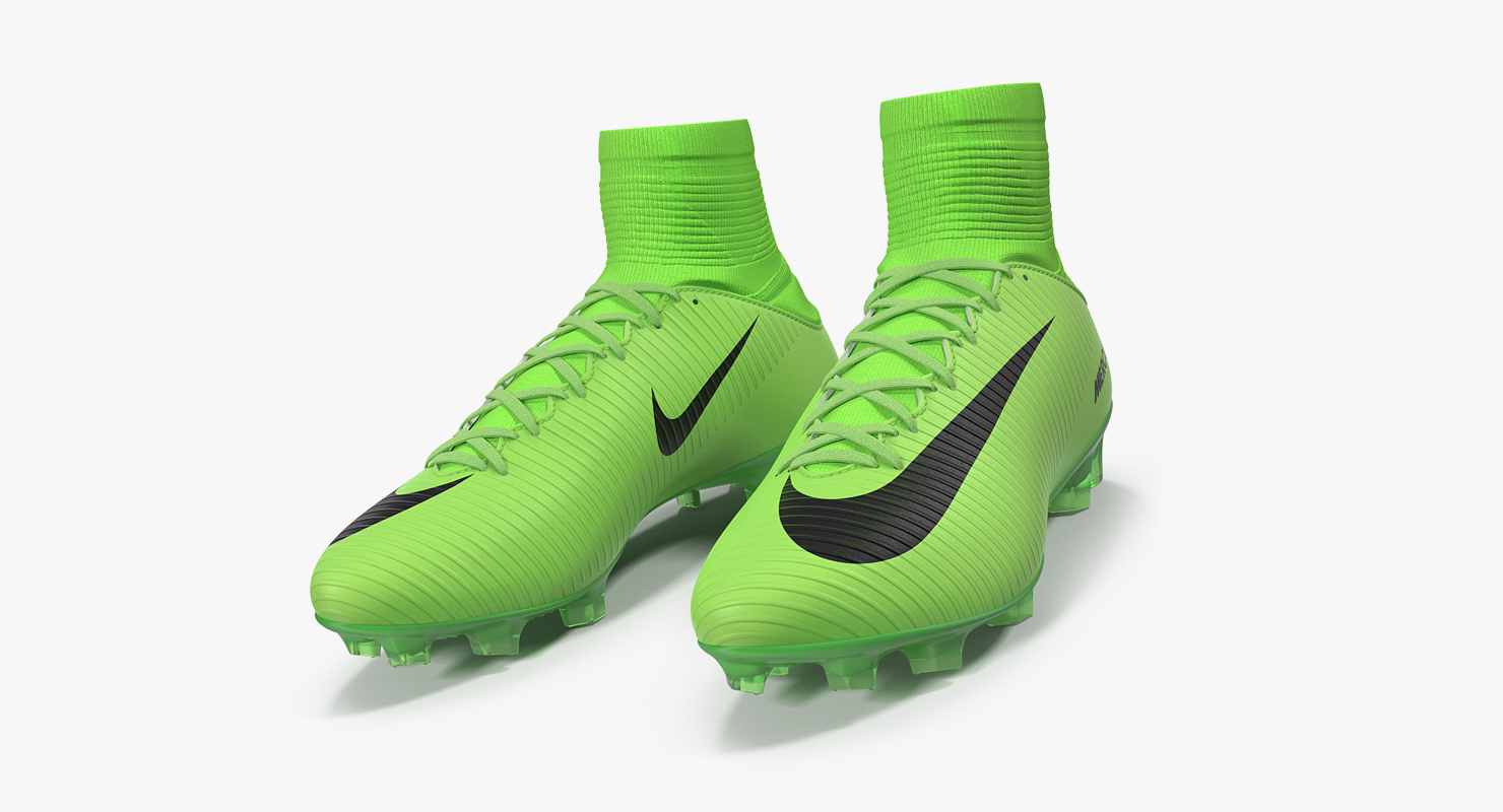 3D Green Football Cleats Nike Mercurial Veloce model