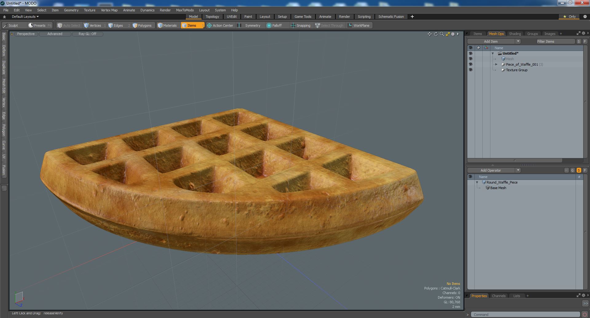 3D model Piece of Waffle