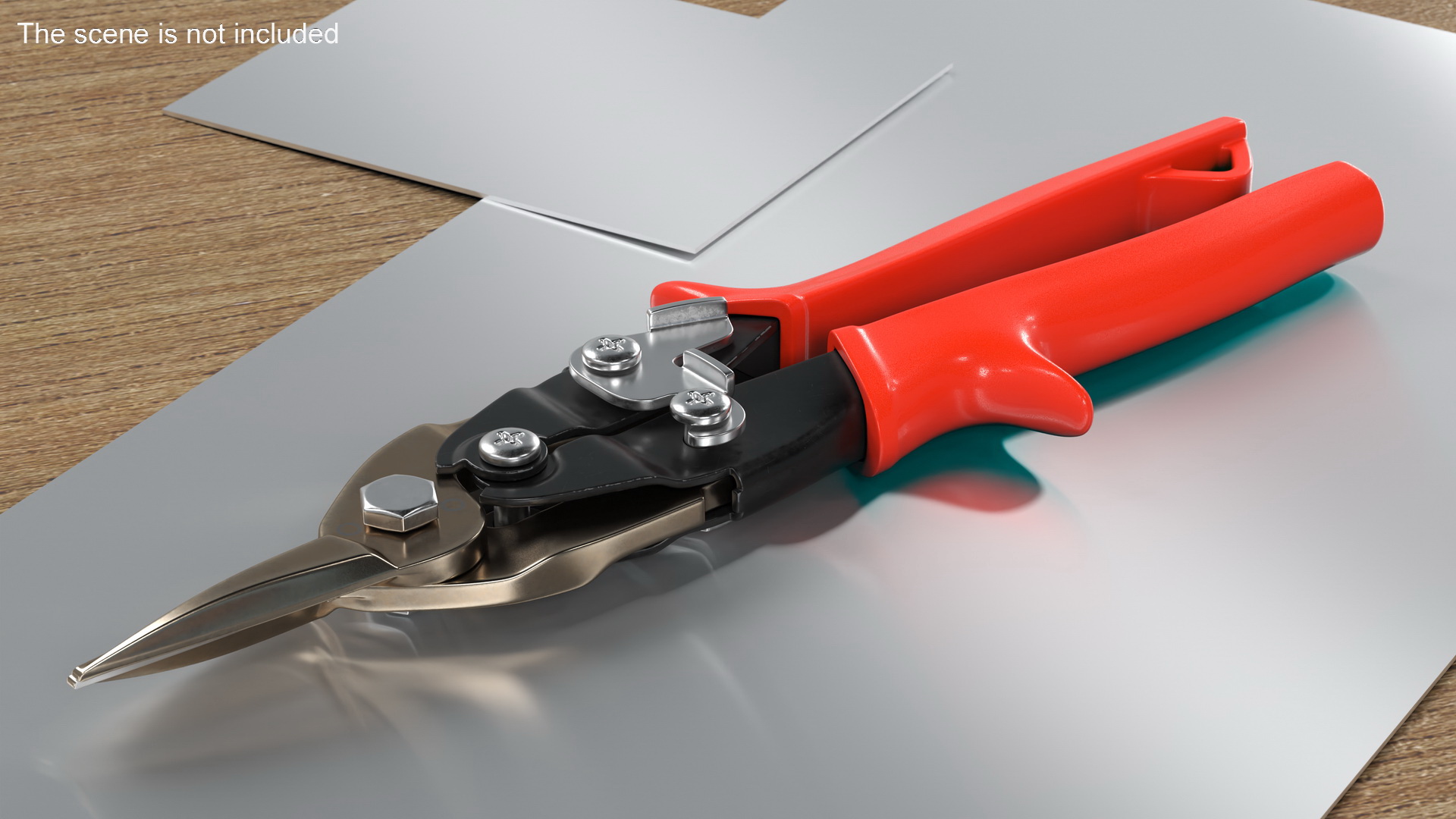 3D Metal Scissors Red model