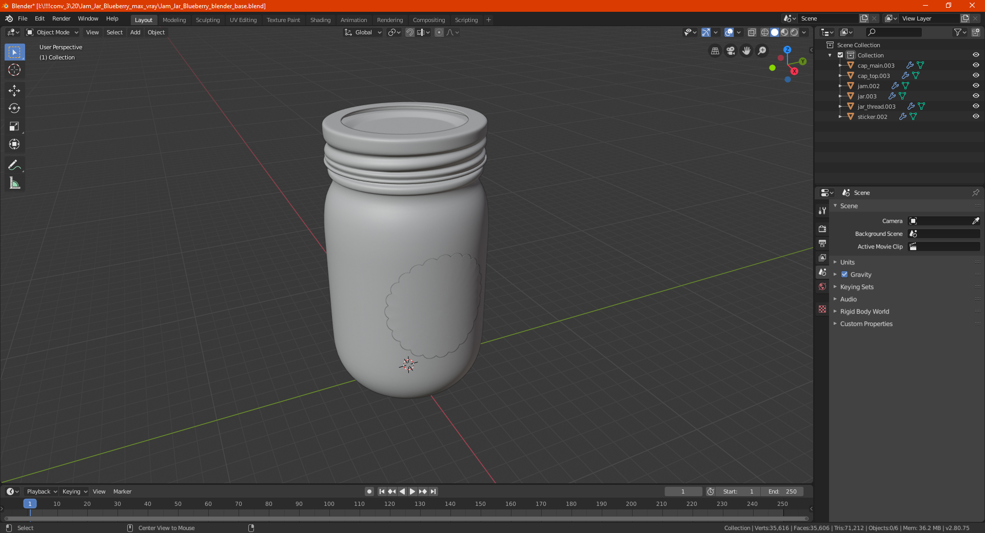 Jam Jar Raspberry 3D