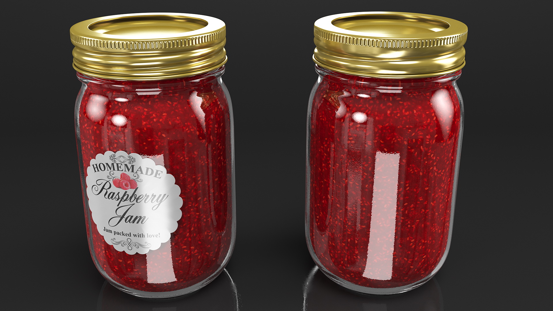 Jam Jar Raspberry 3D