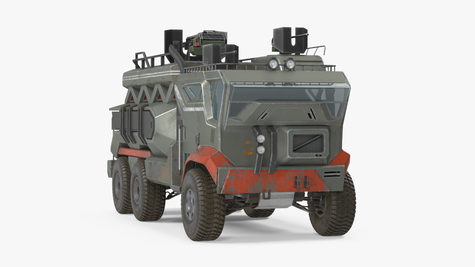 3D Sci-Fi Military Truck Rigged model