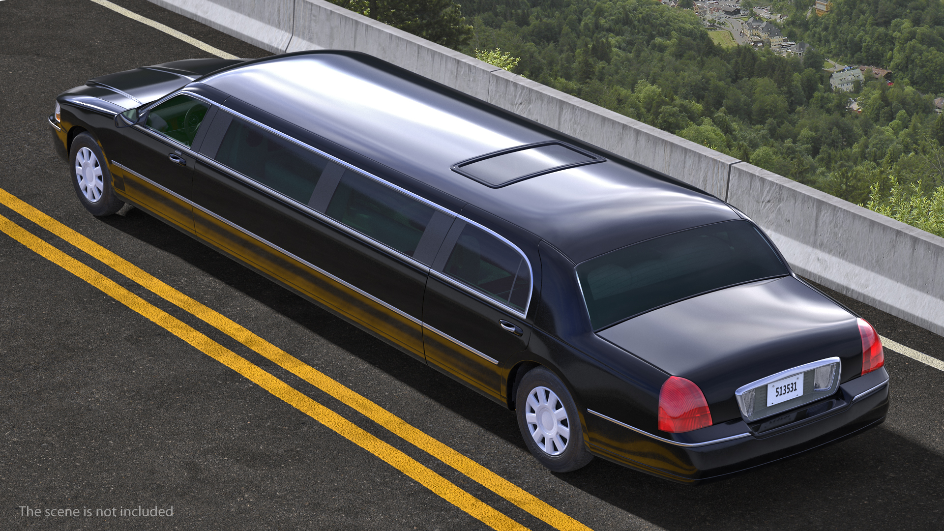 Limousine Generic Black Simple Interior 3D model