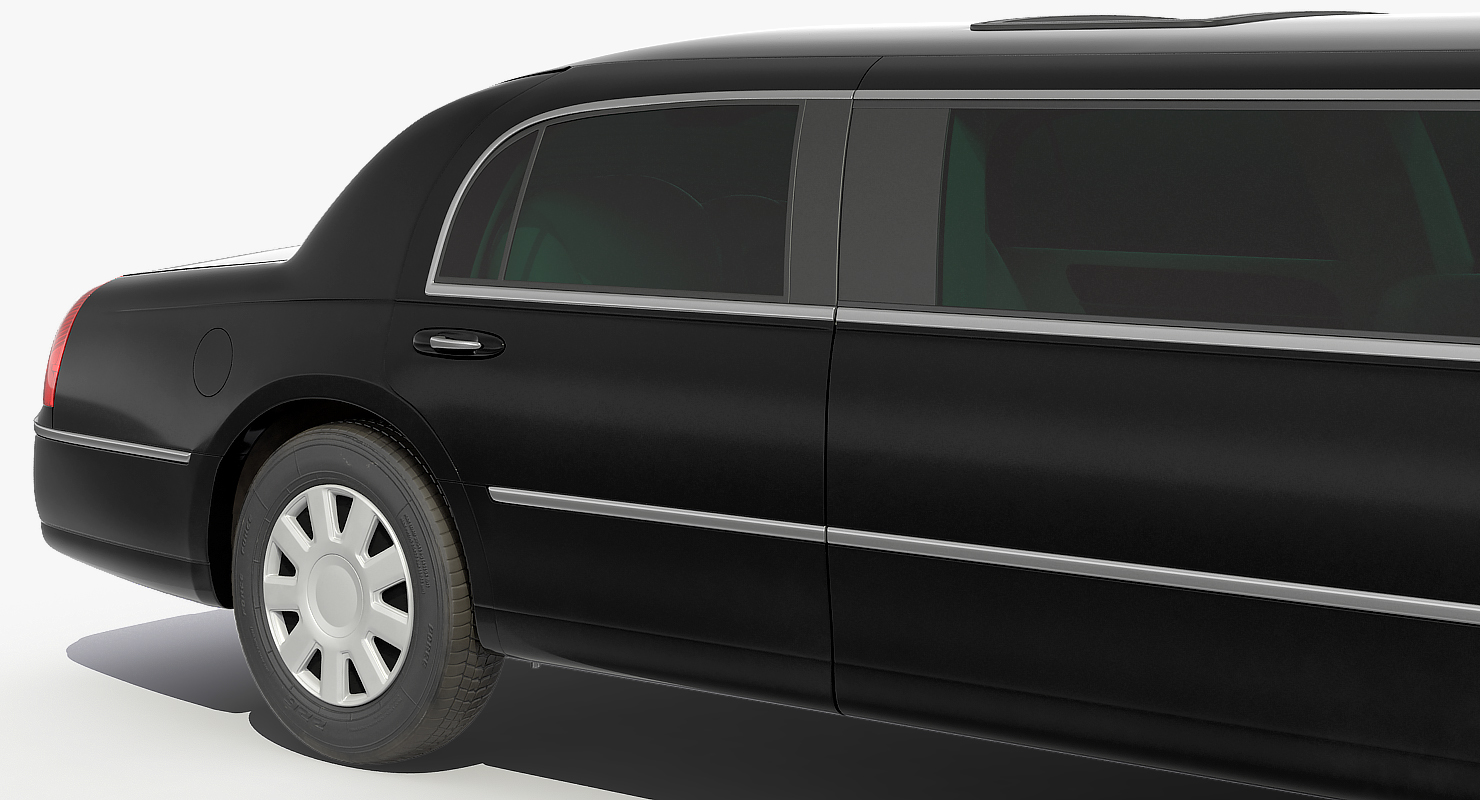 Limousine Generic Black Simple Interior 3D model