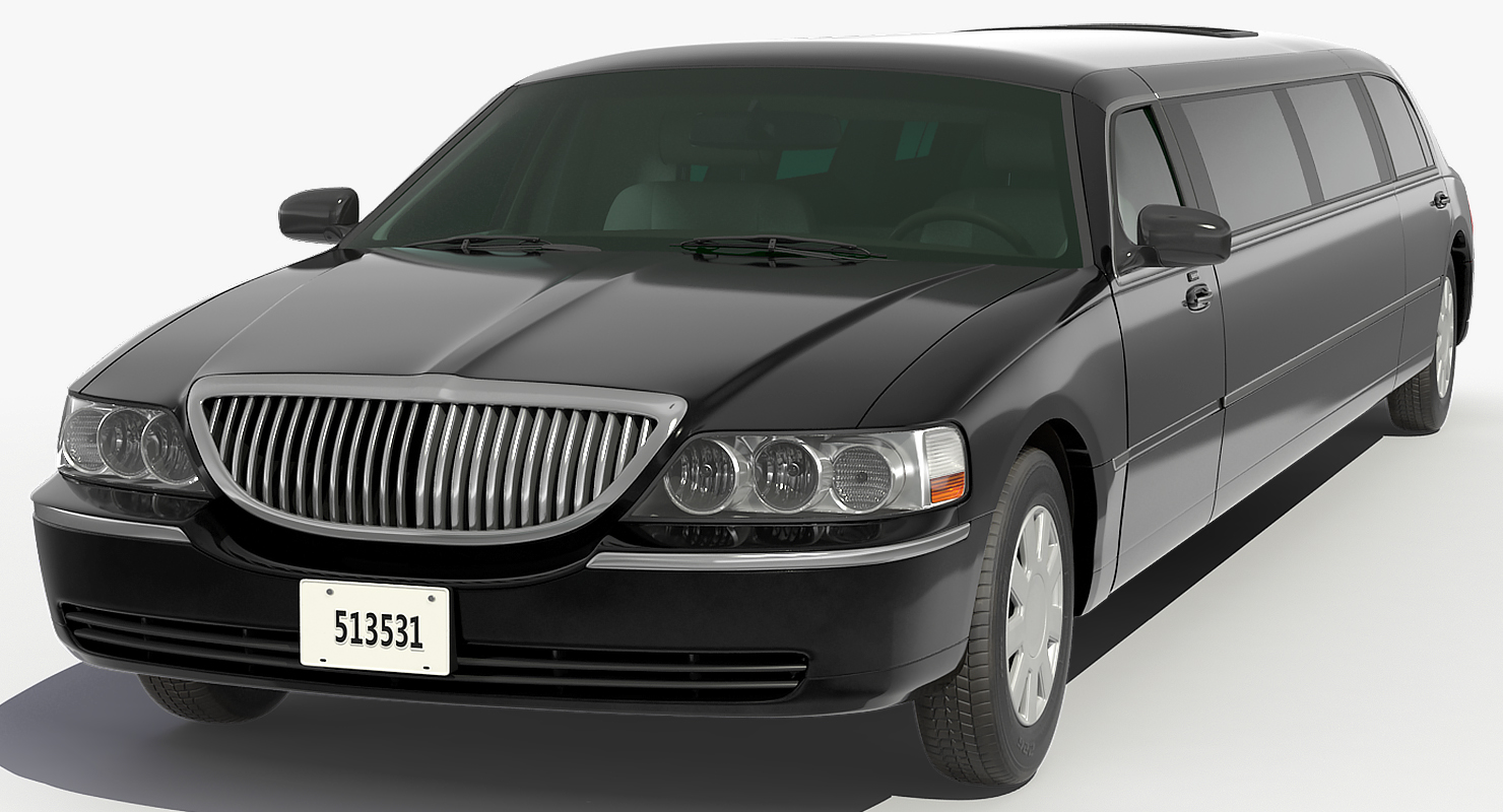 Limousine Generic Black Simple Interior 3D model