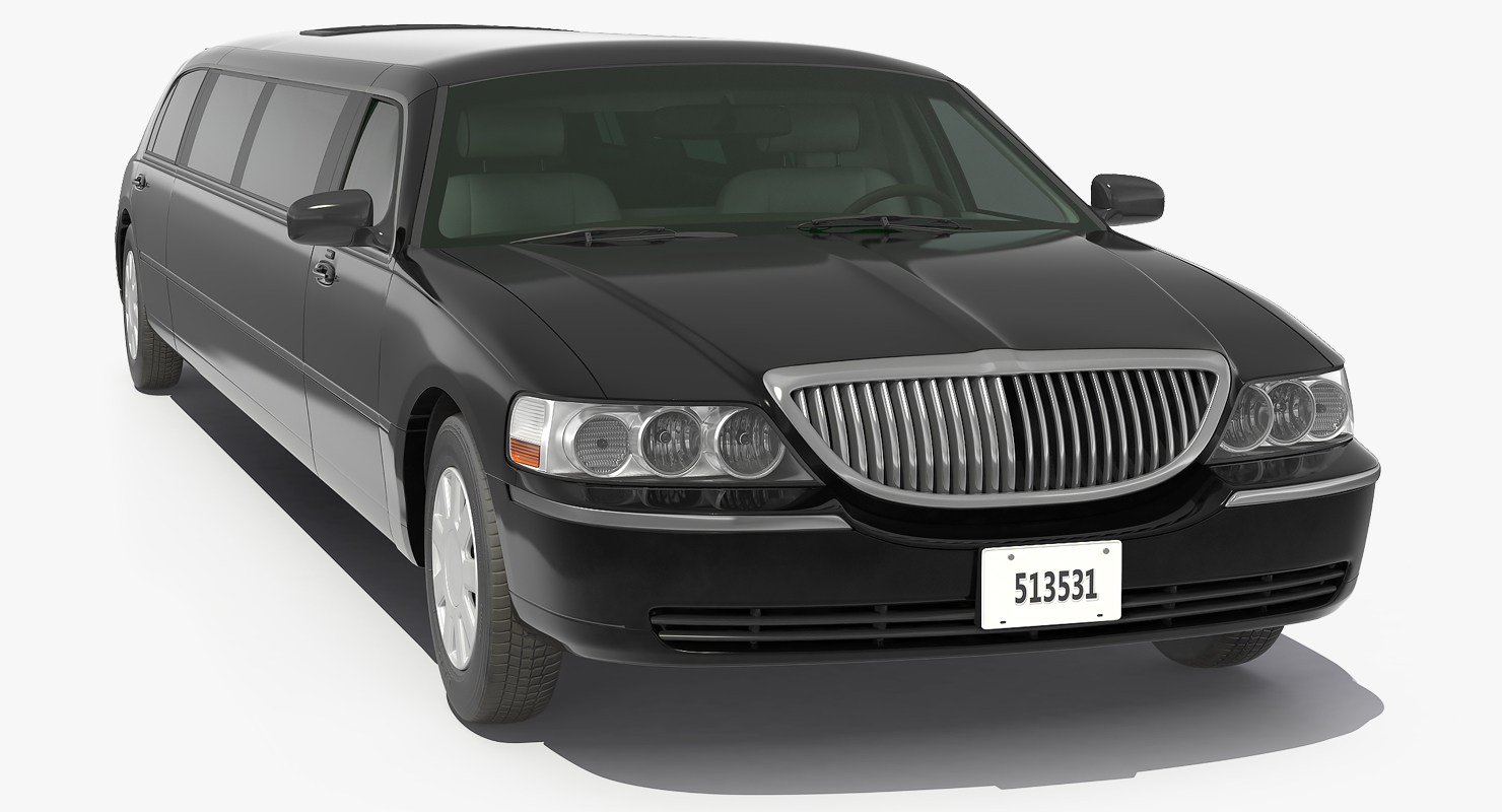 Limousine Generic Black Simple Interior 3D model