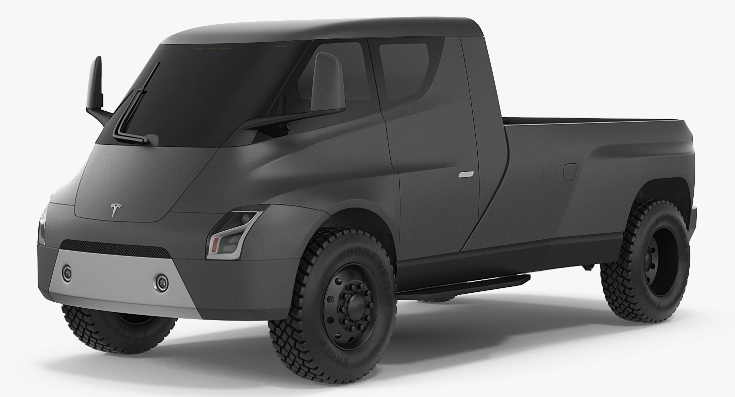 3D Concept Tesla Pickup Simple Interior