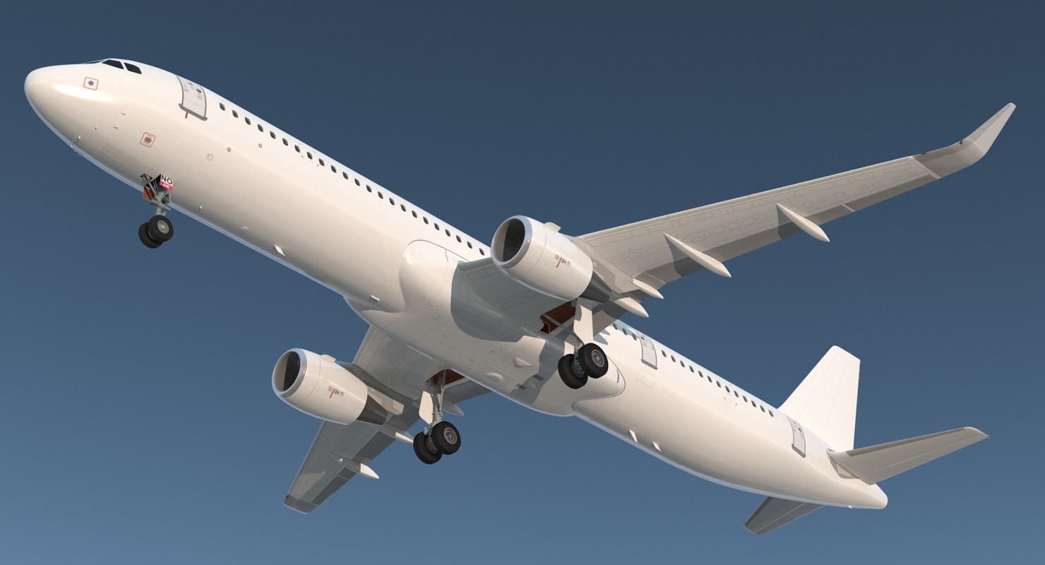 3D Airbus A321neo Simple Interior Generic model