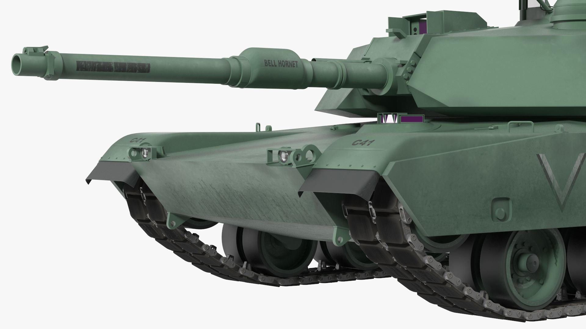 M1 Abrams 2 Green Rigged 3D model