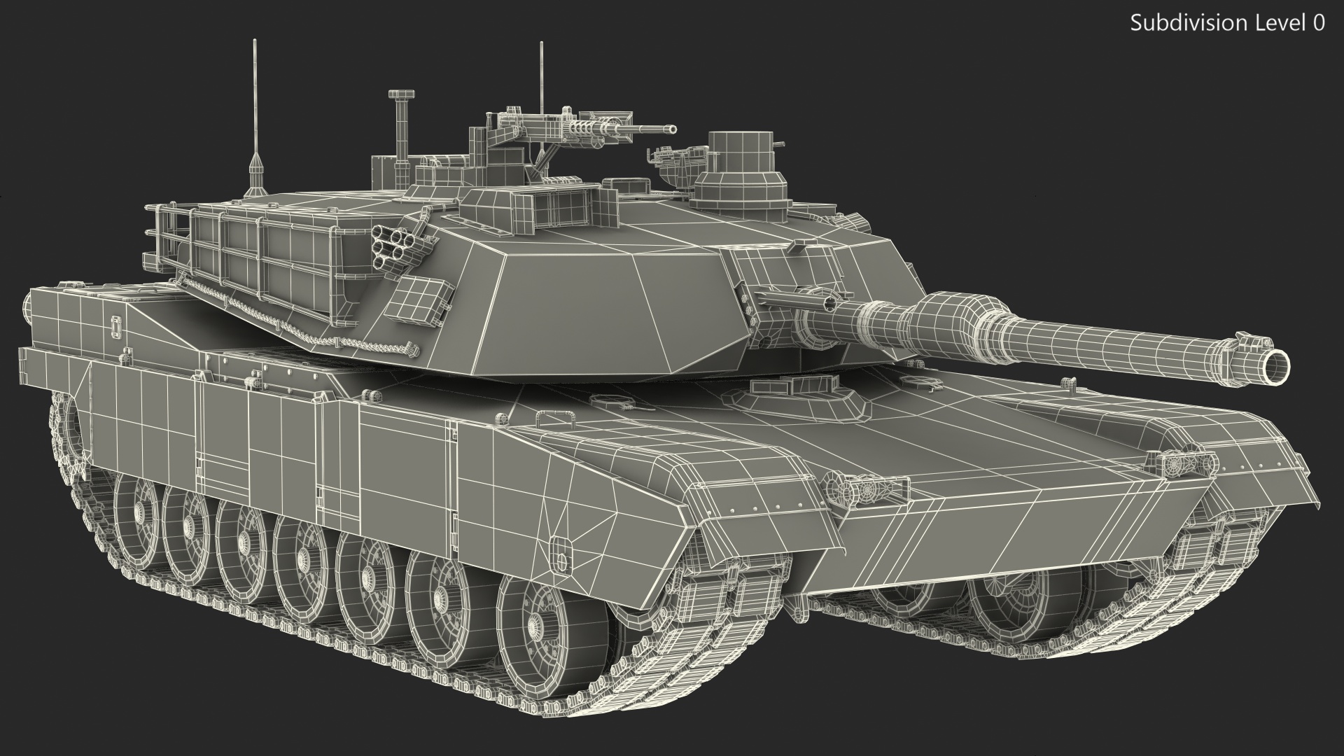 M1 Abrams 2 Green Rigged 3D model