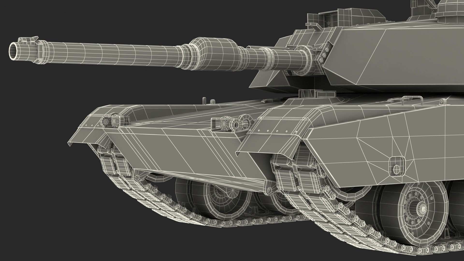 M1 Abrams 2 Green Rigged 3D model