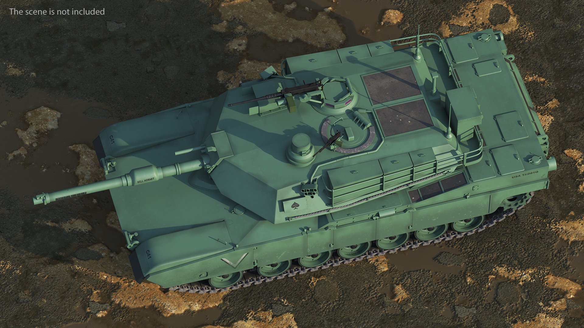 M1 Abrams 2 Green Rigged 3D model