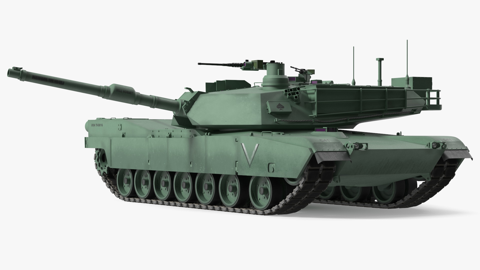 M1 Abrams 2 Green Rigged 3D model