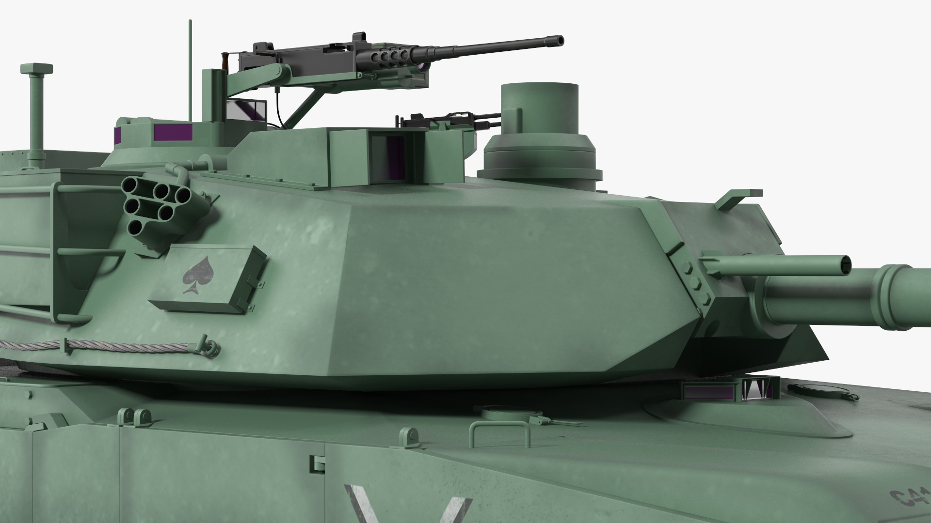 M1 Abrams 2 Green Rigged 3D model