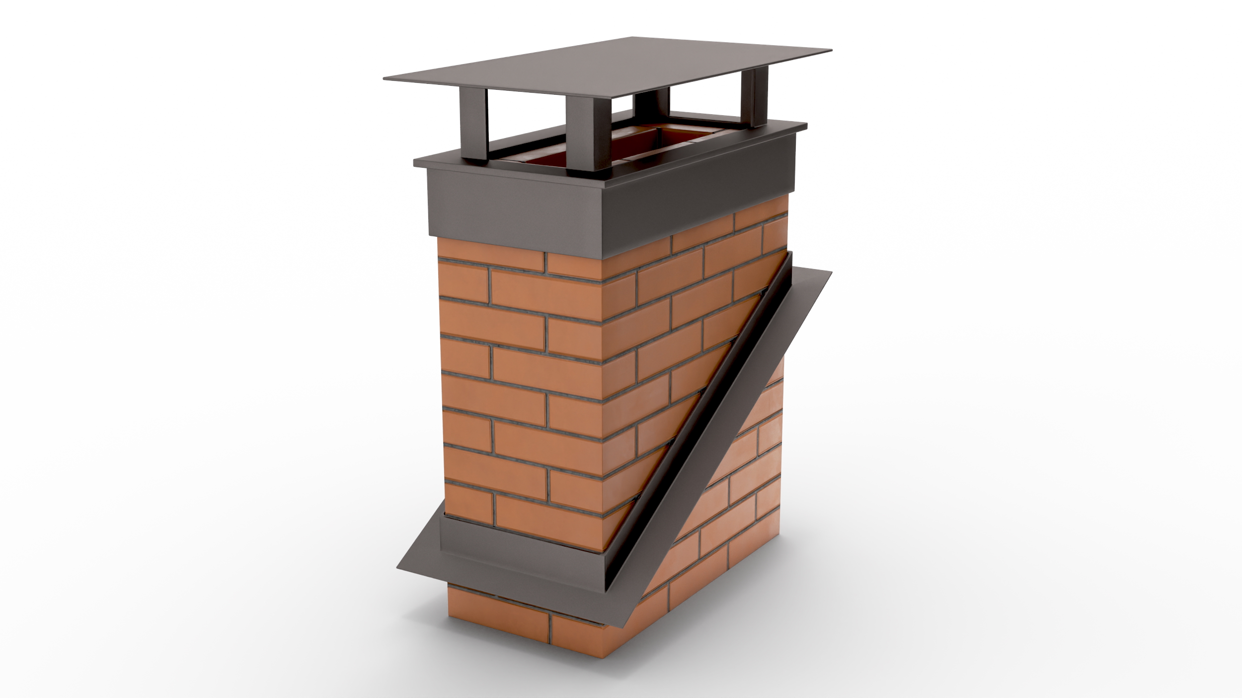 Brick Chimney Rectangular Corner Base 3D