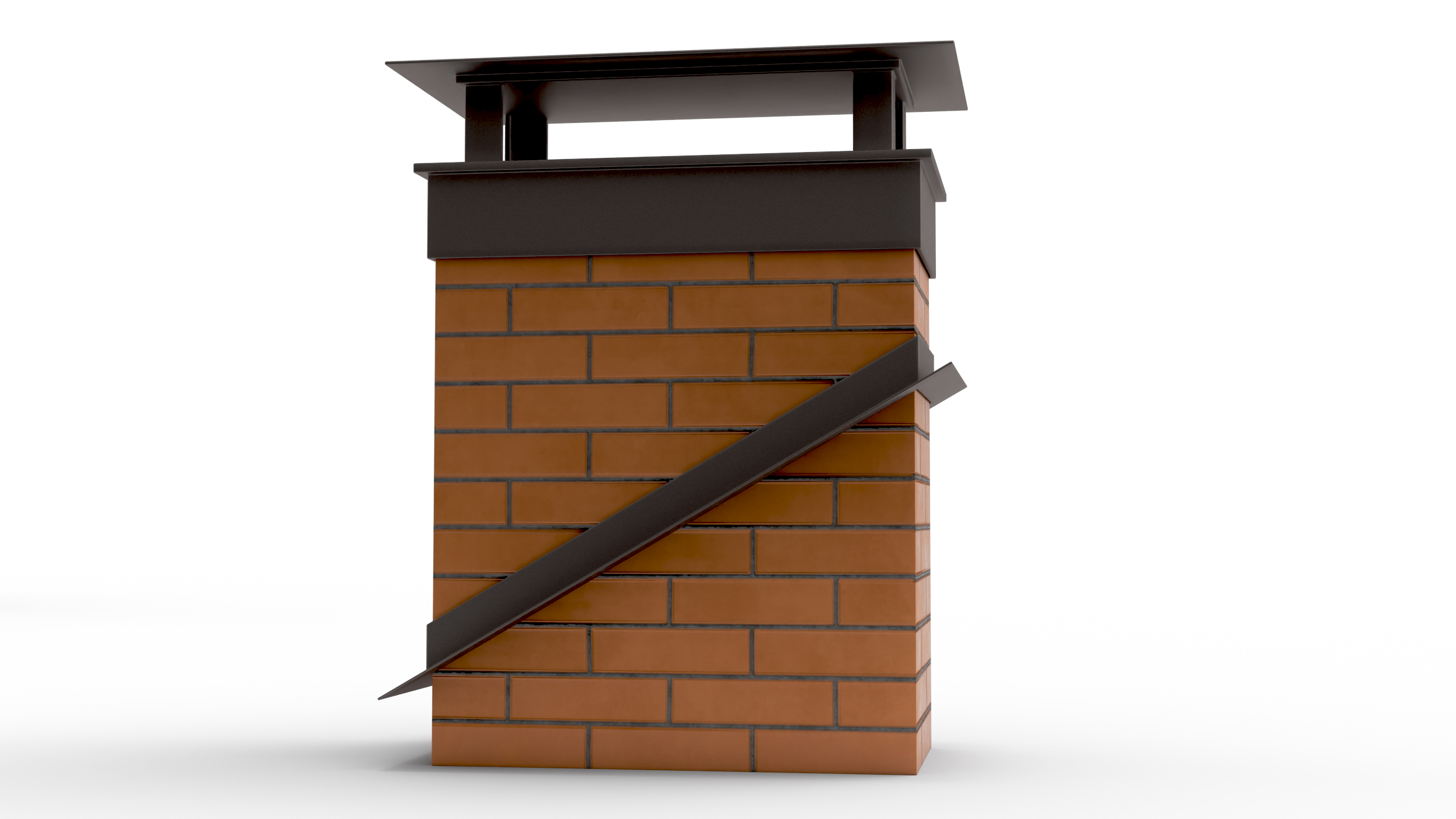 Brick Chimney Rectangular Corner Base 3D