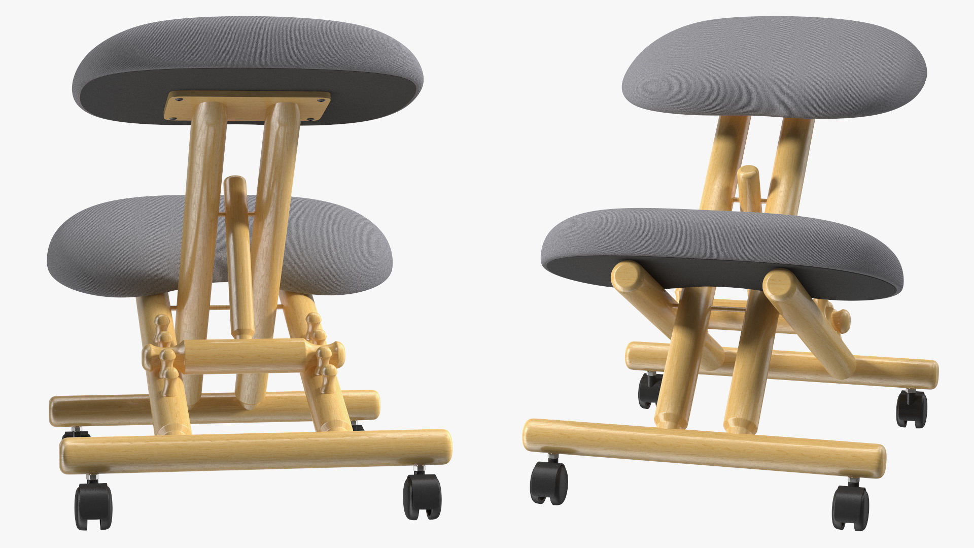 3D Mobile Wooden Ergonomic Kneeling Chair model