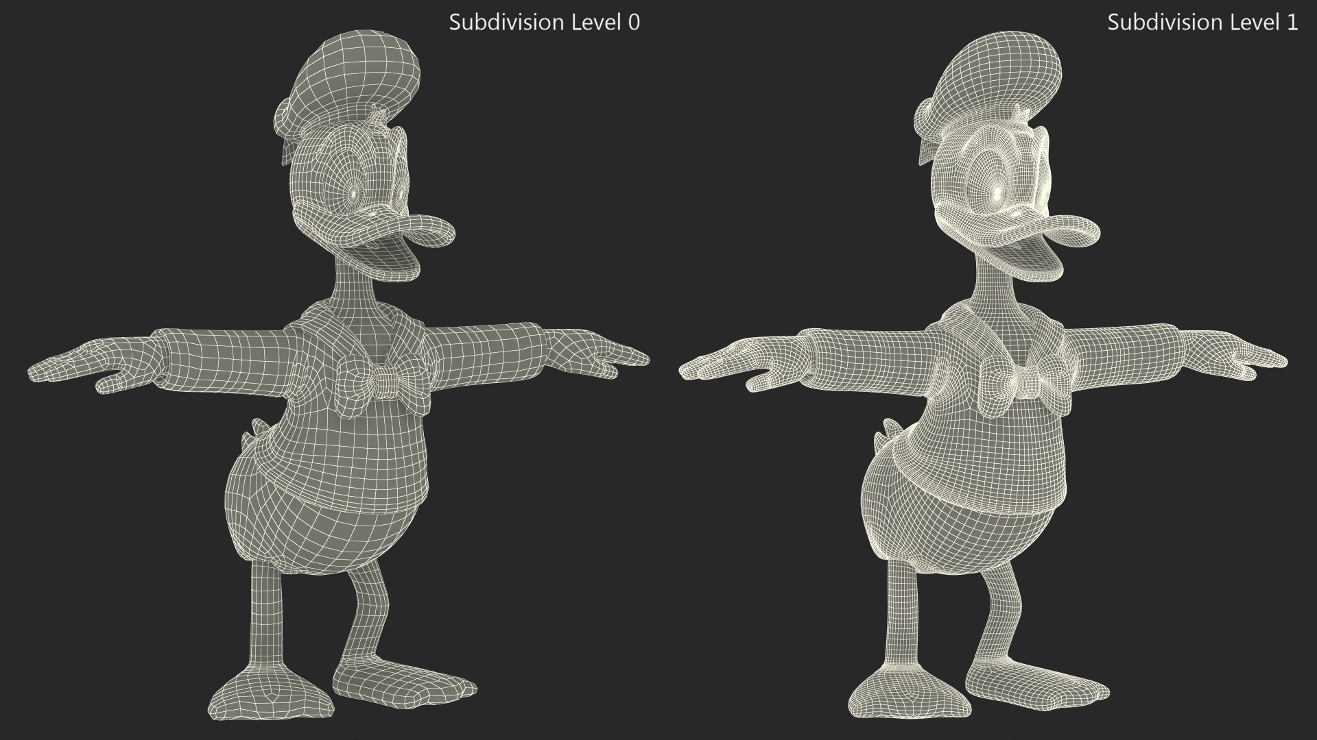 Disney Character Donald Duck Rigged for Maya 3D model