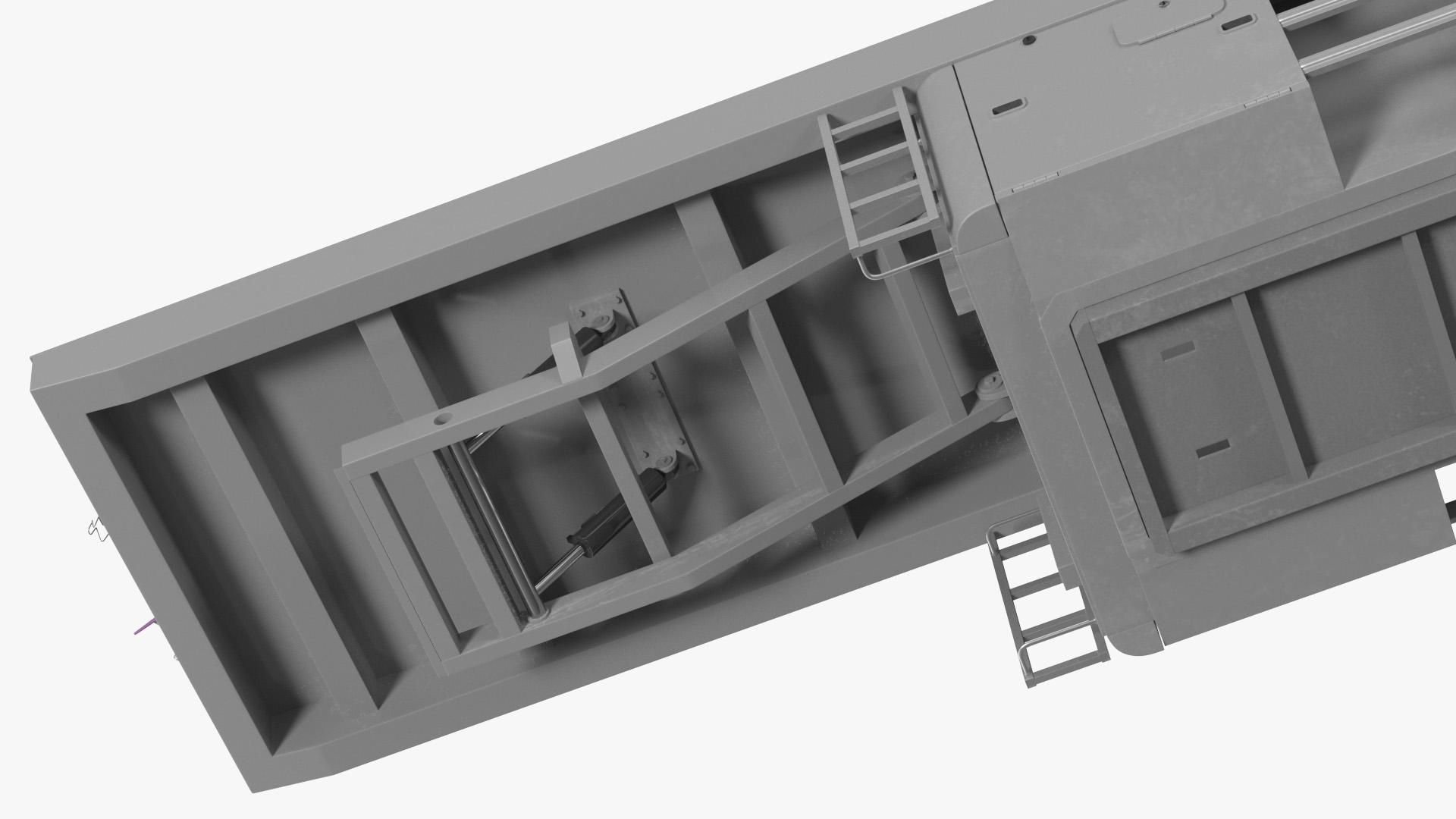 3D model Concrete Panel Semi Trailer Empty Rigged