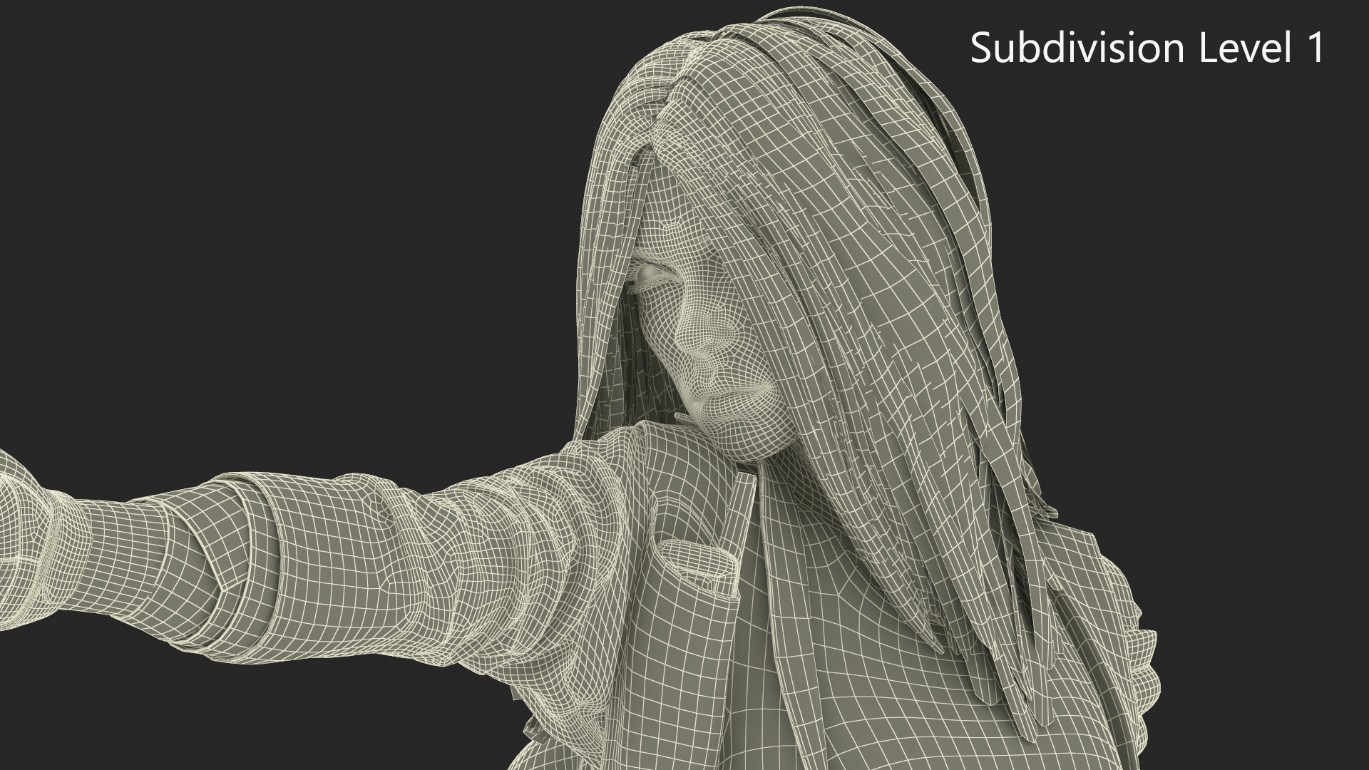 3D Survivor Girl Against Zombie model