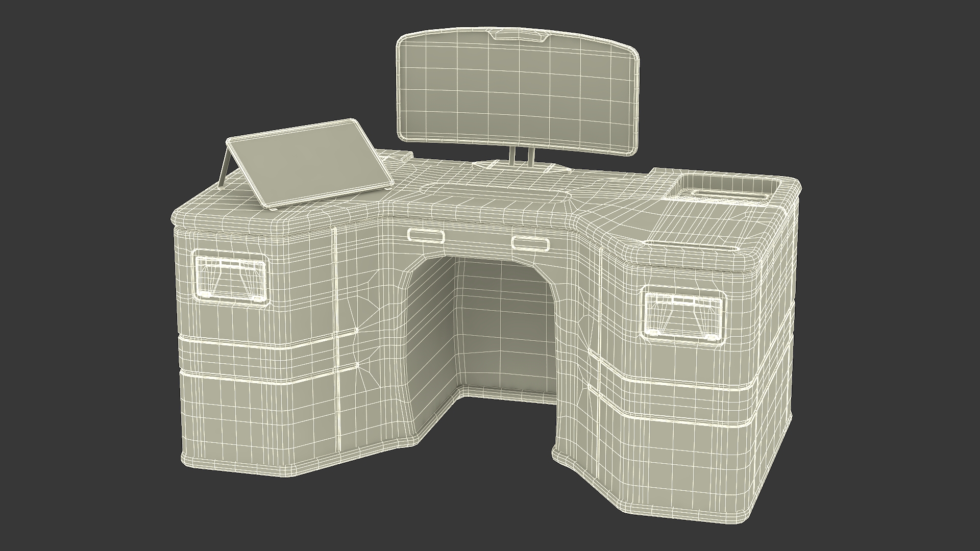 3D Futuristic Command Center with Hellmet Storage