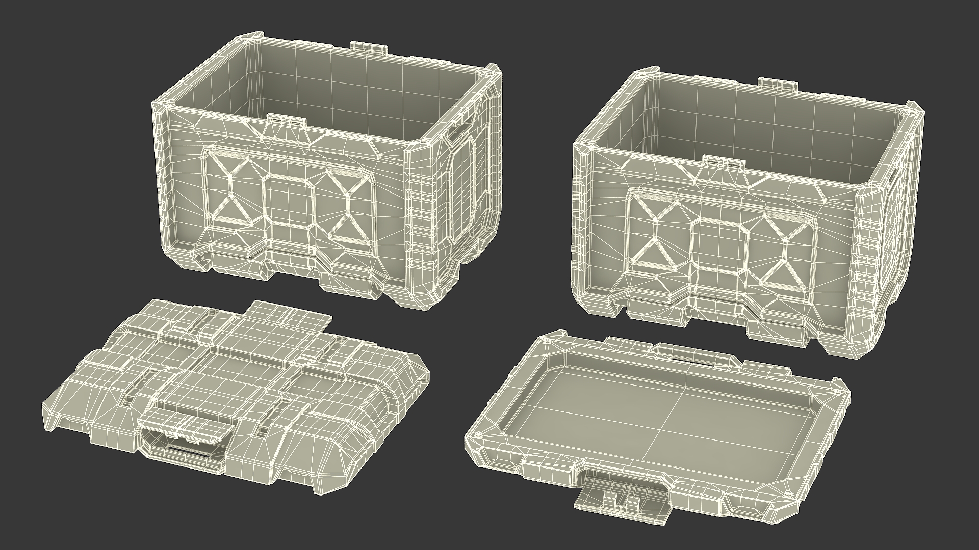 3D Futuristic Command Center with Hellmet Storage