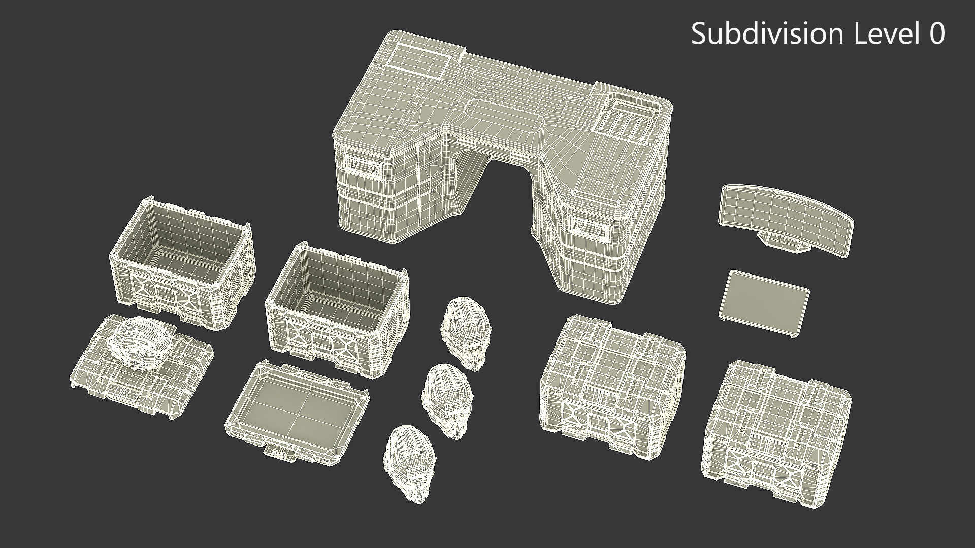 3D Futuristic Command Center with Hellmet Storage