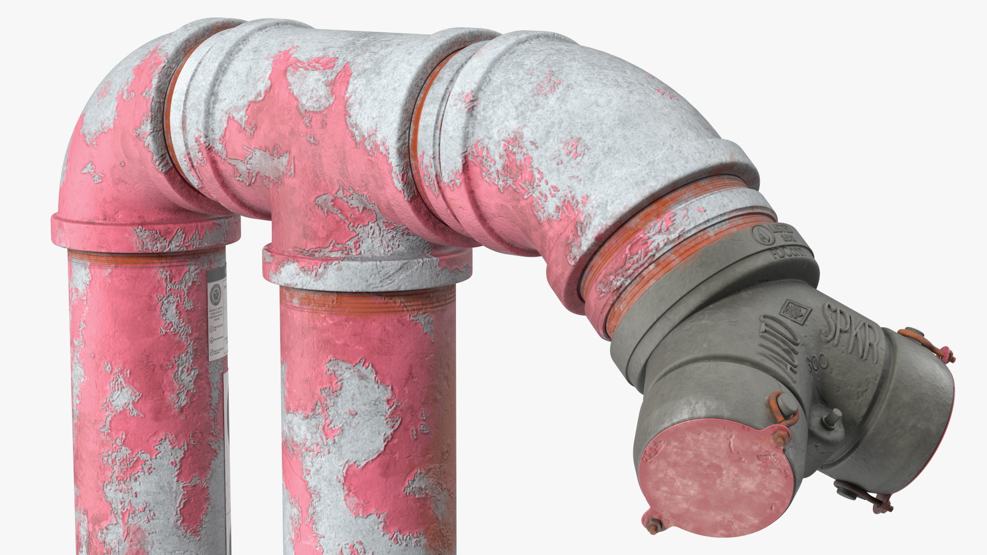 3D Old Double Pipe Fire Hydrant model